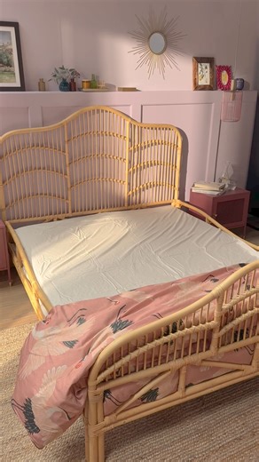 Watch our bed make itself - in stop-motion magic! 🛏️✨ With pink and rose bedding, it’s like a bedtime fairytale come true. Get ready for your comfiest night's sleep. 💤 | Wayfair