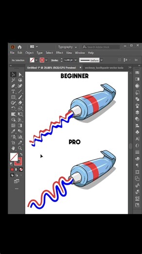 Beginner vs Pro | Adobe Illustrator Tutorial #graphicdesign #shorts