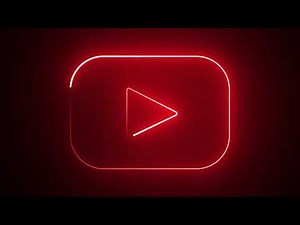 Motion Made Royalty Free YouTube logo Play icon red flickering neon lights Loop animated background