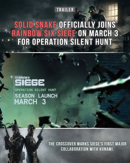 Ubisoft has officially confirmed that Solid Snake is joining Rainbow Six Siege as a permanent operator on March 3, 2026, launching alongside Operation Silent Hunt, the first season of Year 11. The reveal trailer showcases Snake’s signature stealth‑driven toolkit, including the Soliton Radar MKIII and On‑Site Procurement ability, allowing him to track defenders and adapt by scavenging equipment mid‑round. This crossover marks the first major collaboration between Ubisoft and Konami, bringing one 