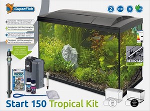 SuperFish Start Tropical Kit - Aquarium met LED verlichting - Wit - 150 | bol