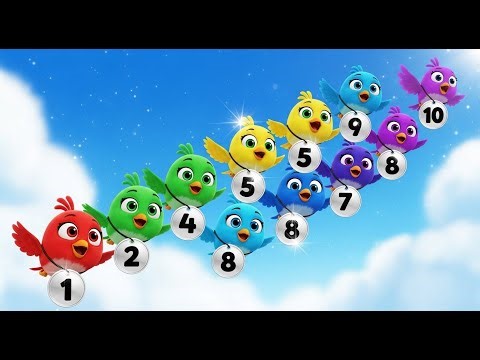 Counting Birds Flying High 🐦☁️ | Learn Numbers for Kids | Fun Counting Song