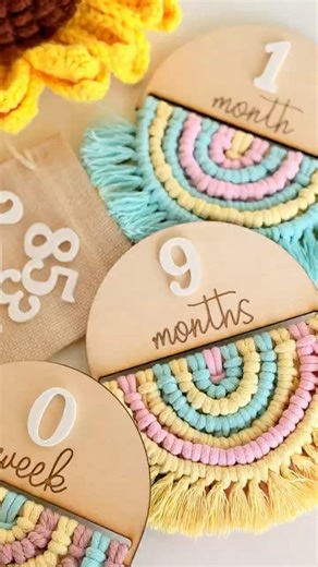 Boho Macramé Baby Monthly Milestone #macrame #macramebaby