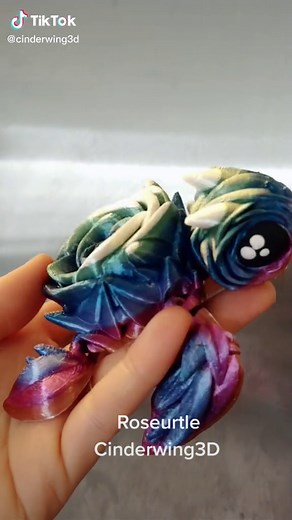 new design on MMF Tribes & Patreon! #rose #roseurtle #cinderwing #cinderwing3d #3dprint #3dprinting #myminifactory #flexi #articulating #turtle #stl