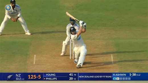 IND vs NZ 2024, 3rd Test: Glenn Phillips Six
