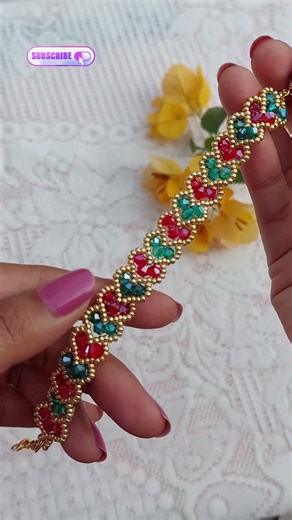 ❤️Beaded Heart Bracelet ❤️ visit my channel to watch the tutorial #shorts