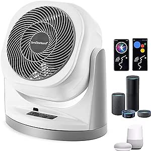 Smart Fan, Alexa Fan, WiFi Air Circulator Fan, Alexa Google Siri Voice Control Oscillating Fan, Room Fan Desk Fans for Bedroom, Floor Fans for Home, Quiet Electric Rotating Table Small Desk Fan, Smart Fan 2.4G WiFi Only (no 5G WiFi)