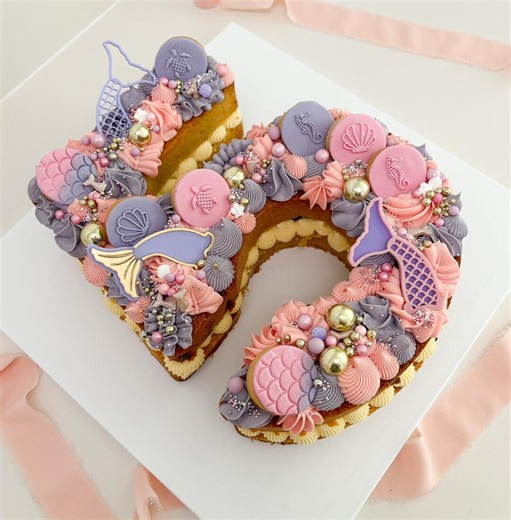 Personalised Mermaid Cake Topper Set: Shells & Tails - Etsy