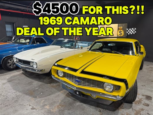 Full walkthrough of this 1969 Chevrolet Camaro — one of the cleanest we’ve had roll through the shop. Beautiful paint, killer stance, and that unmistakable Camaro rumble. 💪 FULL PRICE $45k Here’s the best part… ➡️ $4,500 DOWN gets you behind the wheel. ➡️ FREE nationwide shipping ➡️ Financing available You don’t see deals like this every day. Watch the full video and tell me — is this the deal of the year or what? 👇 #1969Camaro #CamaroNation #ClassicCamaro #AmericanMuscle #MuscleCarMadness #Cl