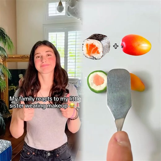 Keemokazi‘s little sister puts on make up for the first time 😂￼