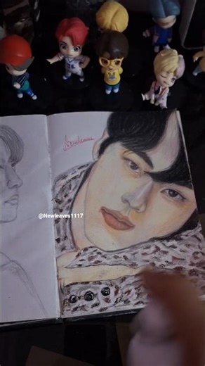 Drawing BTS in My Style ✍️ #ShortsBTS Fanart Sketch ✏️ | Speed Drawing