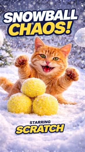 Scratch pelts sleeping Snout with yellow snowballs… huge mistake 😈❄️ #Shorts #Snow