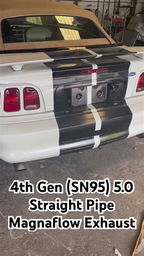 Gen 4 Mustang SN95 5.0 straight pipe magna-flow exhaust #mustang #automobile #magnaflow #sportscar
