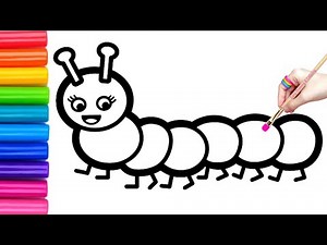 How to draw easy Worm with Rainbow Colors | Easy drawing, Painting and Coloring for Kids &Toddlers