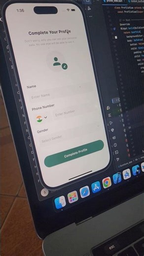 User Profile UI In Flutter 🤘👌 Part - 6 #flutter #short #video #shortsviral