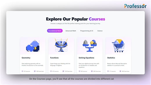 Professor AI on Instagram: "🚀 Learning made interactive! Explore our Interactive Courses — filled with real-world examples, visualizations, and fun quizzes that make every concept easy to understand. 💡 Learn anytime, anywhere, and at your own pace! 👉 Dive into subjects like Math, Science, and Programming — all designed to make learning truly engaging. 🎓 Start exploring today and make every lesson come alive through interaction! #InteractiveLearning #OnlineCourses #EdTech #LearnWithAI #SmartL