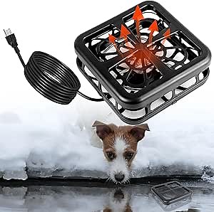 500Watt Floating Outdoor Pond Heater,Pond Heaters for Outdoor Ponds with Fish,Thermostatic Control Horse Water Heater,Chicken Water Heater,Large Stock Tank De-Icer for Outdoor Winter (500 Watts)