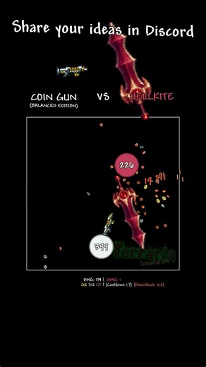 Coin Gun VS Hellkite #terraria #simulation #satisfying #shorts #terrariasimulation