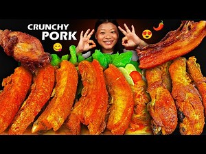 Crunchy Fried Pork & Crispy Chicken Mukbang | Spicy Fire Noodles | Nepali Mukbang | Eating Show