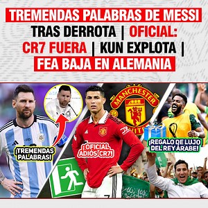 225K views · 4.9K reactions | Las TREMENDAS PALABRAS de Messi tras la derrota | OFICIAL: CR7 fuera| KUN EXPLOTA|FEA BAJA en Alemania #Qatar2022 #Messi #CristianoRonaldo #KunAgüero | La Gambeta | Facebook