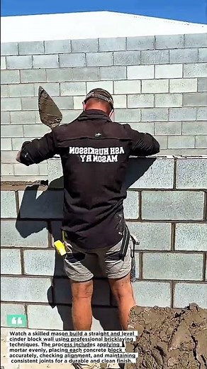 Perfect Cinder Block Wall Construction Skills | Fast & Precise Masonry Technique