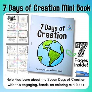 Genesis 7 Days of Creation Mini Book Printable | Sunday School Bible Craft