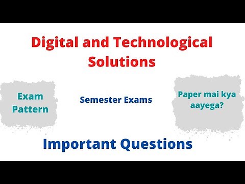 Exam Pattern|Important topics for final exams|Digital and Technological Solutions|JU|CLUJ|GCWPARADE