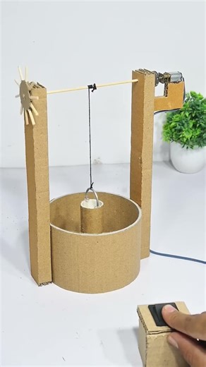 Cardboard water lift machine | DIY experiment #shorts​ #diy​ #scienceproject​