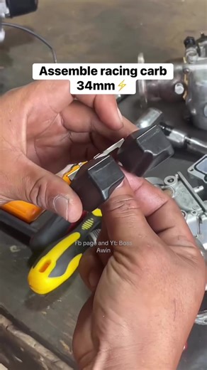 How to assemble racing carb 34mm #tutorial #racingcarb #diy #BossAwin #mainjet #engine #racing #race #fyppppppppppppppppppppppp #fyp