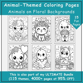 Animals Coloring Pages | Floral-Themed Coloring Sheets to Spark Imagination