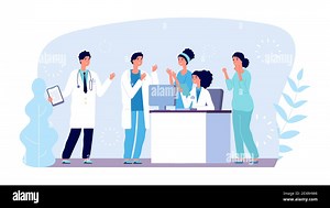 Medical consultation concept. Doctors characters. Vector hospital team, diagnostics, medical meeting. Medical team, medicine clinic illustration Stock Vector Image & Art - Alamy