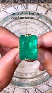 Take a CLOSER look 👀 at this breathtaking impressive 9.95-carat emerald ring from the Georgian era 😍 Drawing inspiration from the timeless beauty of the late 1890s, I hand-crafted this solid 18K gold ring, perfectly framing the rich, deep green of this stunning emerald 💎 Vintage jewelry has a special kind of magic—the kind that whispers tales of the past, where every piece carries a history that resonates through the ages 📜✒️ #vintage #vintagefashion #vintagejewelry #antiquejewelry #antiquer