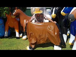 Deflating & Riding Inflatable Horses