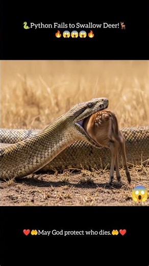 Python Fails to Swallow Deer | 🐍⚔️🦌 #wildliferescue #shorts