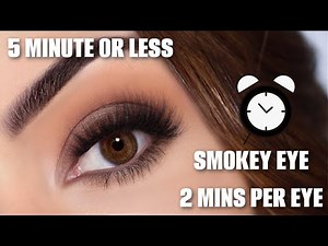 SMOKEY EYE MAKEUP TUTORIAL IN 5 MINUTES OR LESS