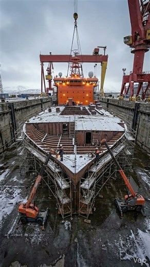 Building a Ship that Can Break Ice 🧊🛳️ #construction #timelapse #engineering