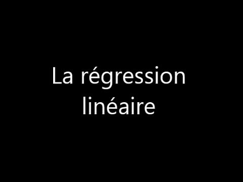La régression linéaire, quelques explications