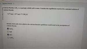Question 28 of 28© Macmillan LeamingCalcium fluoride, CaF2​,... | Filo