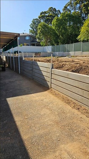 How to build concrete sleeper retaining wall, Retaining wall construction #maxdesignandconstruction