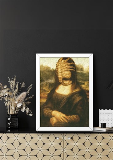 Alien Facehugger Mona Lisa Art Print, Surreal Sci-fi Poster (digital Download) - Etsy