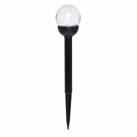 Mainstays Solar Powered Black LED Landscape Crackle Glass Ball Path Light, 3 Lumens