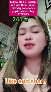 Mahay jud deli kadlani ron kay Hit ni karon birthday code today poydi sa lahat abay 12/19/25 #adelinemcomz #swertreshearingtoday #birthdaycode #hitcombinow | Adeline M. Comz