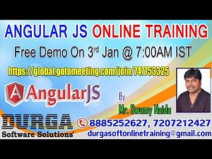 Angular JS OnLine Training By Expert Faculty in DURGASOFT !!!
