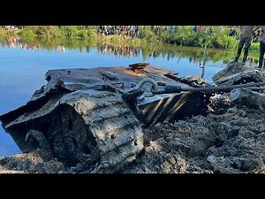 THE RISE OF THE GERMAN PANTHER TANK FROM THE RIVER IN THE FALL OF 2023 / WWII METAL DETECTING