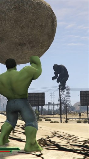 Kong vs Hulk GTA 5 Heavy Damage #gta #gta5mods #hulk #kingkong #shorts