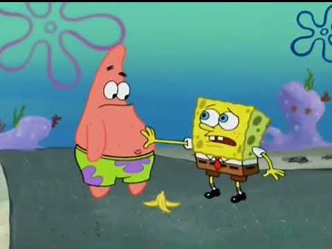 Patrick! Banana peel! Don't!!