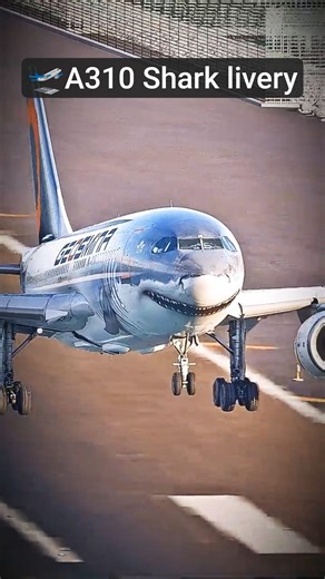 Shark Livery A310 Taking Off from Gibraltar 🦈✈️ | Extreme Runway #shorts