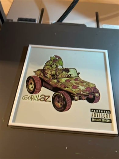 print name is Gorillaz "Gorillaz" Album Art - Hueforge by Lumpy3D on Bambu Handy