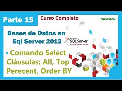 Comando Select recuperar registros (15-35) Bases de Datos en Microsoft Sql Server 2012