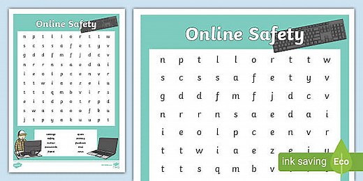 KS1 Online Safety Word Search